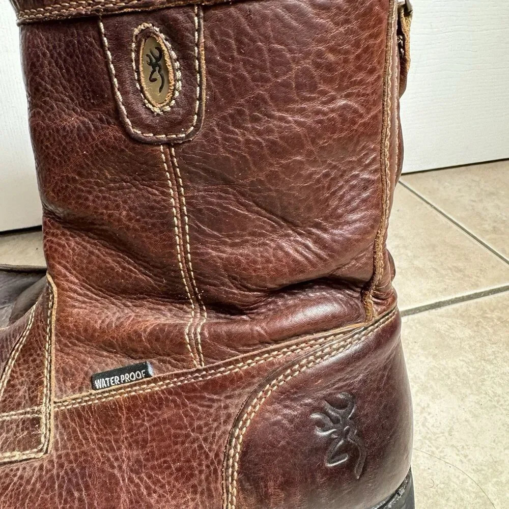 Browning Waterproof Hunting Boots Mens 12 Outdoors Work Brown Leather